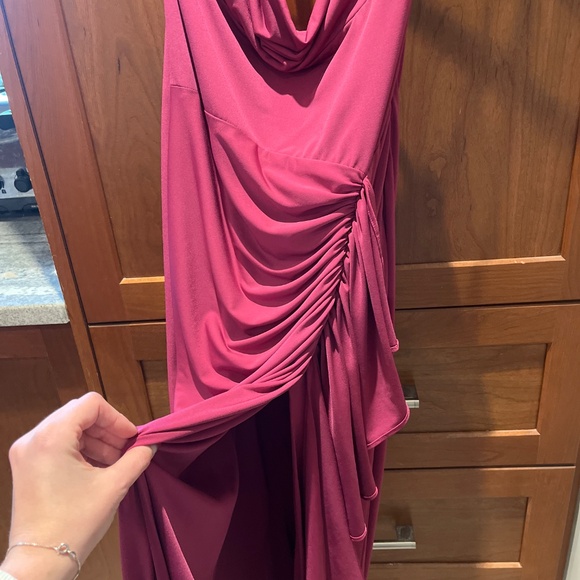 EUC 🌺 Katie May So Juicy Dress in Pink Peacock Halter Gown Sz S / US 4 - Picture 7 of 10